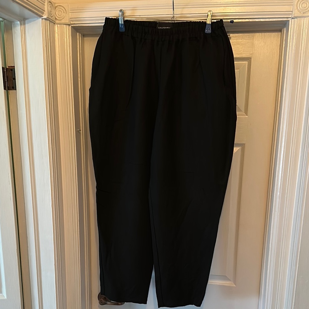 Women’s Adeptt Handmade Black 100% Linen Beach Summer Pants Size XXL NWOT